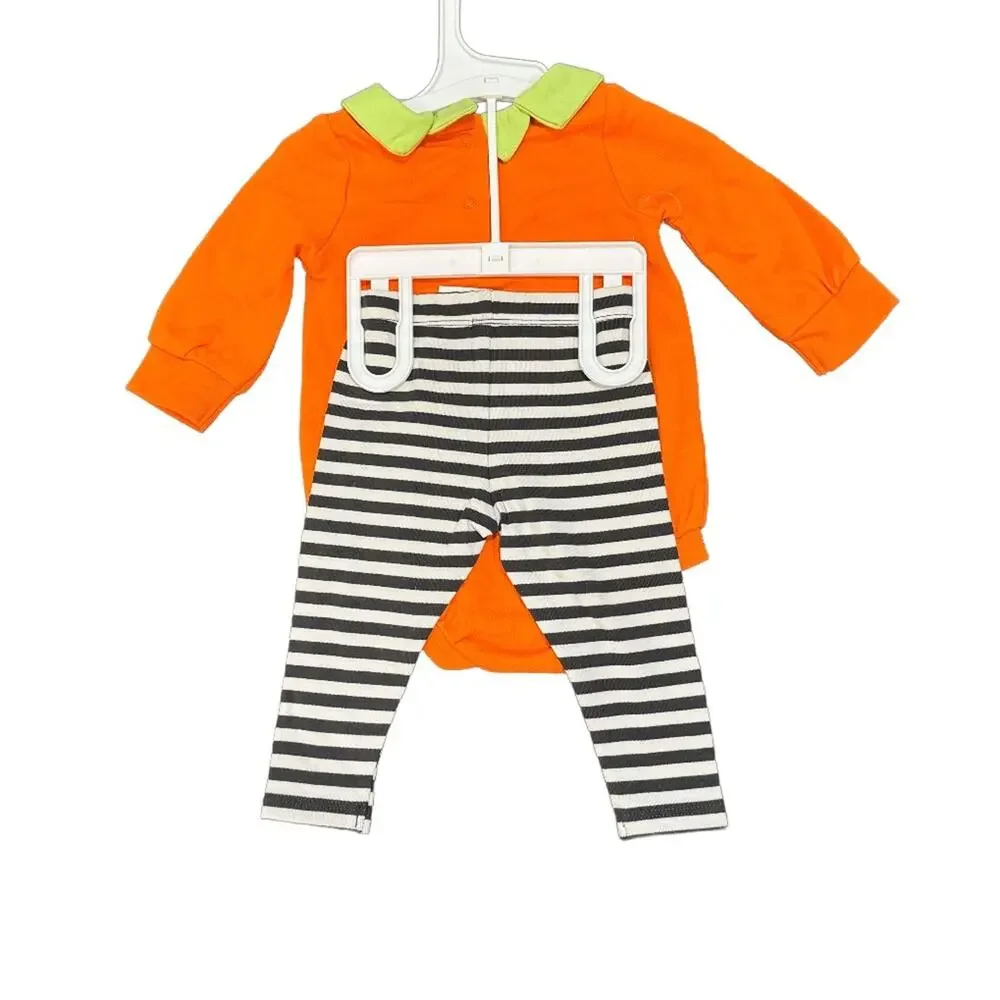 Cat & Jack Halloween Jack-o’-lantern Romper Set Size 6-9M
